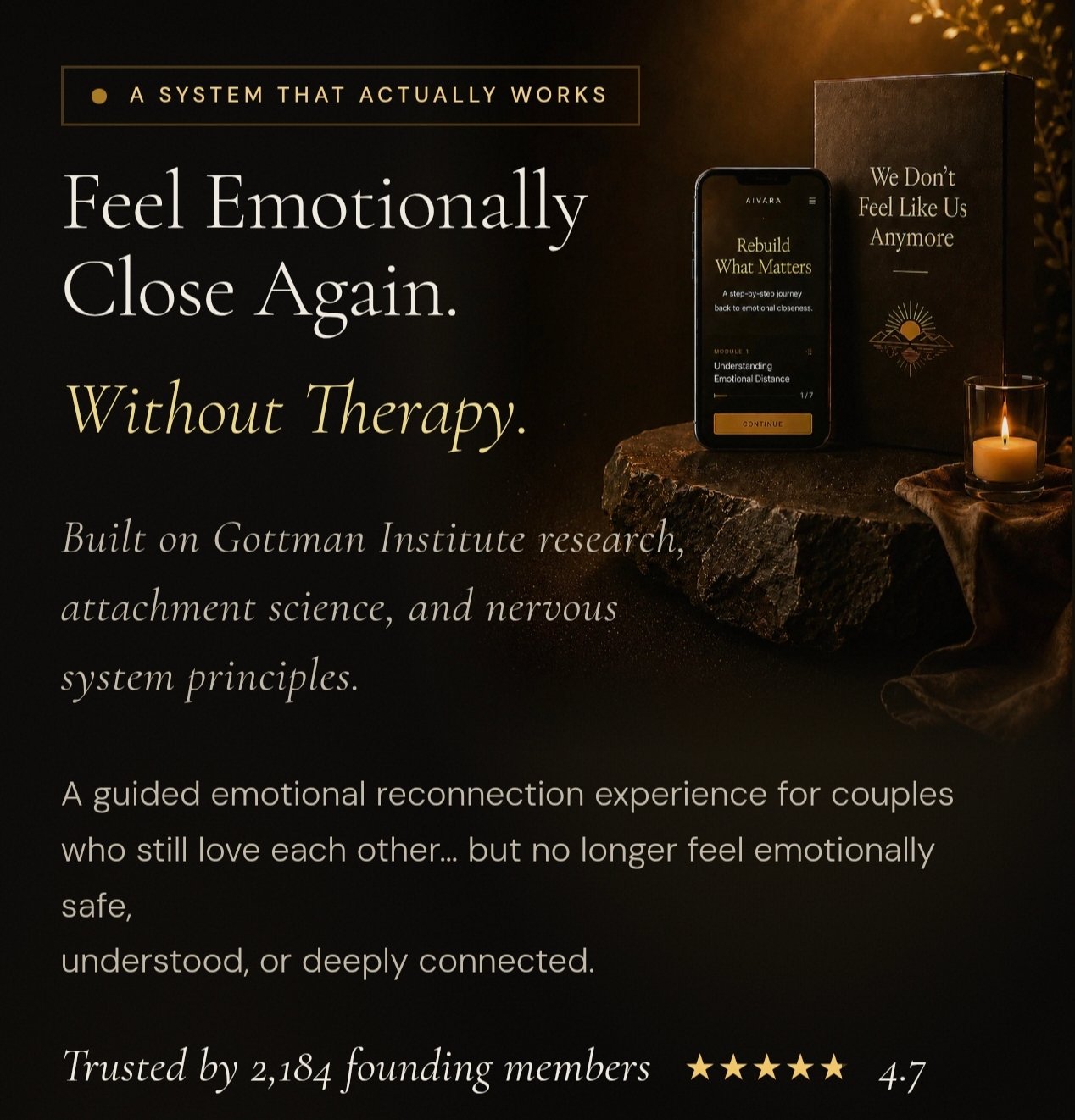 'We Don't Feel Like Us Anymore' long form creative variant, trusted by 2,184 founding members